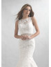 Beaded Waist Ivory Lace Elegant Wedding Dress